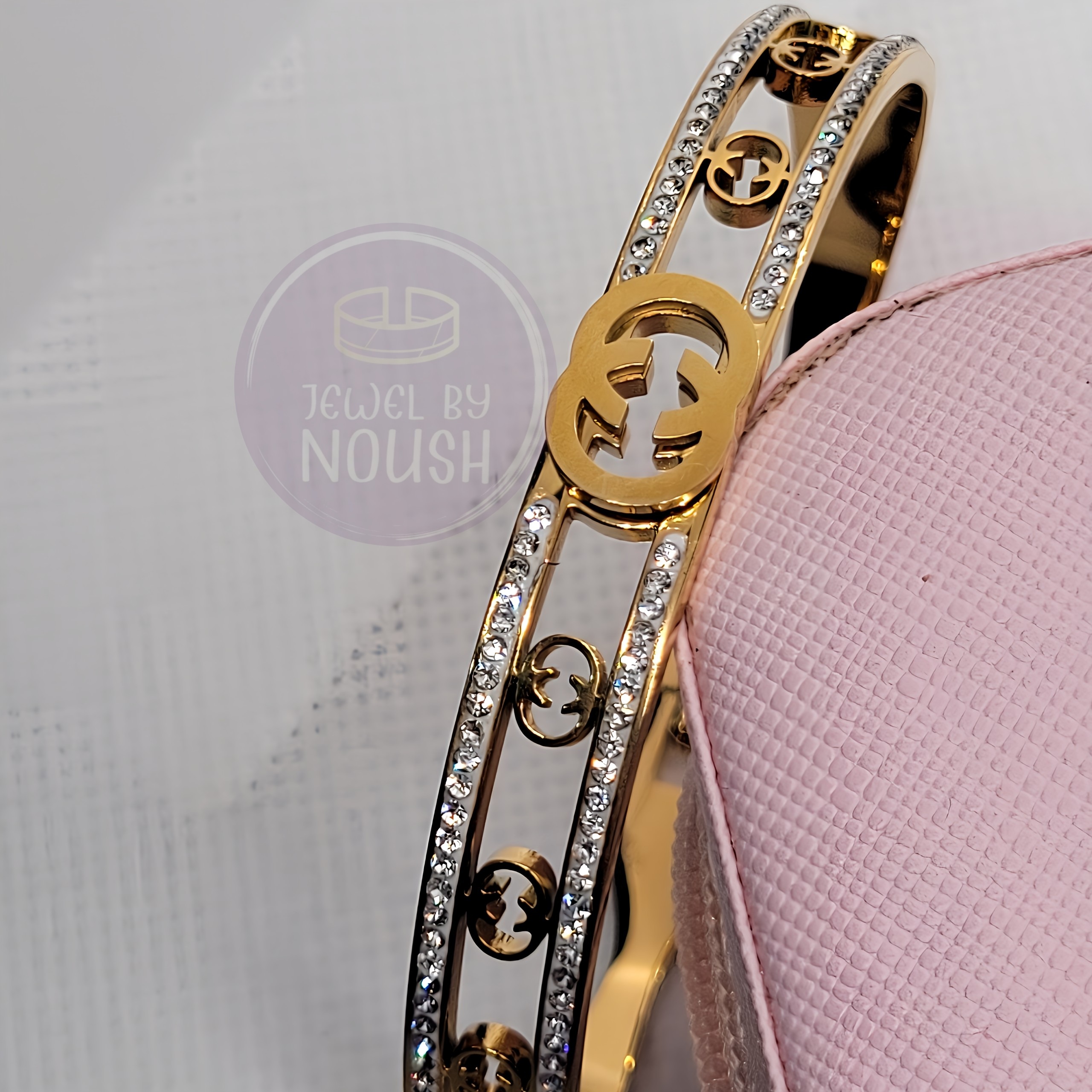 Gucci-Inspired Crystal Logo Bracelet