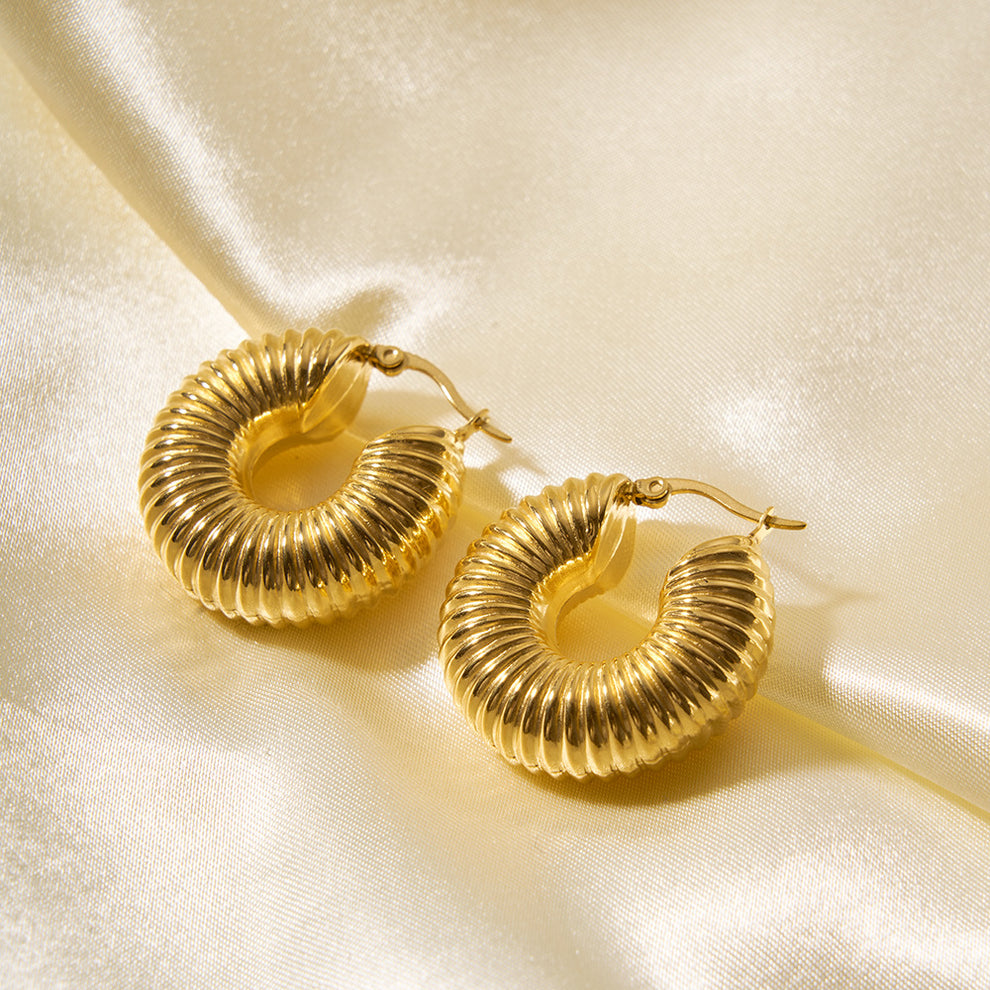 Gold-Toned Spiral Hoop Earrings