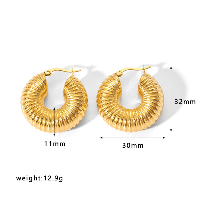 Gold-Toned Spiral Hoop Earrings
