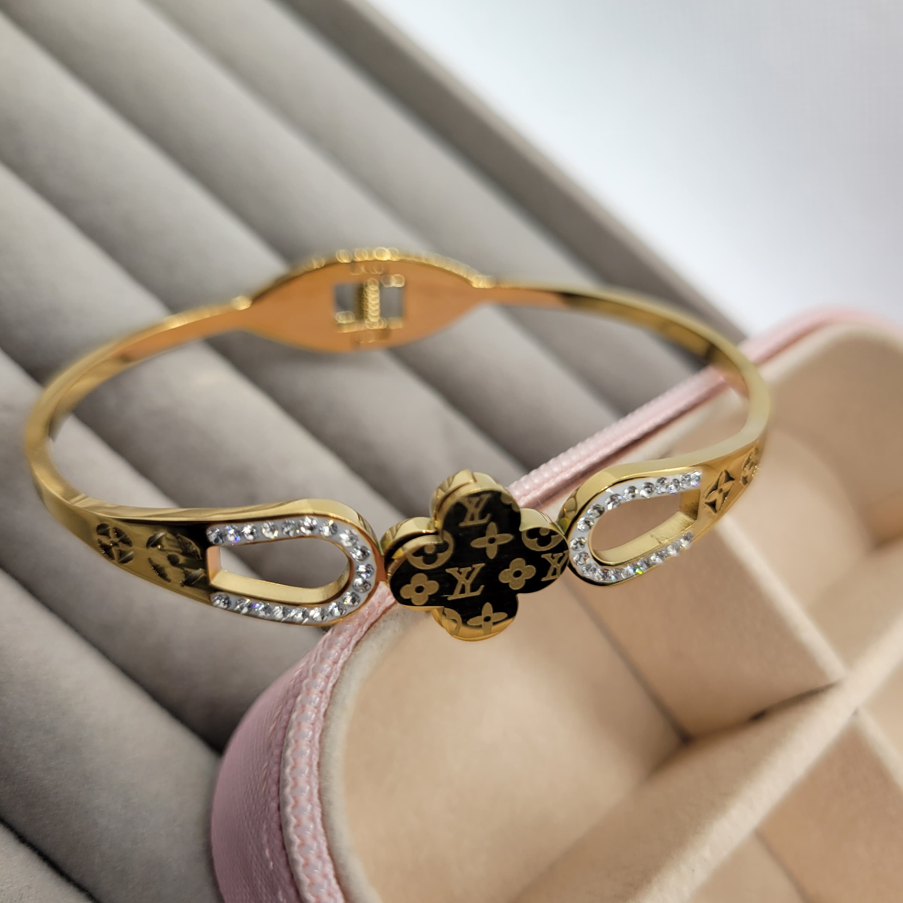 Louis Vuitton-Inspired Gold Bracelet
