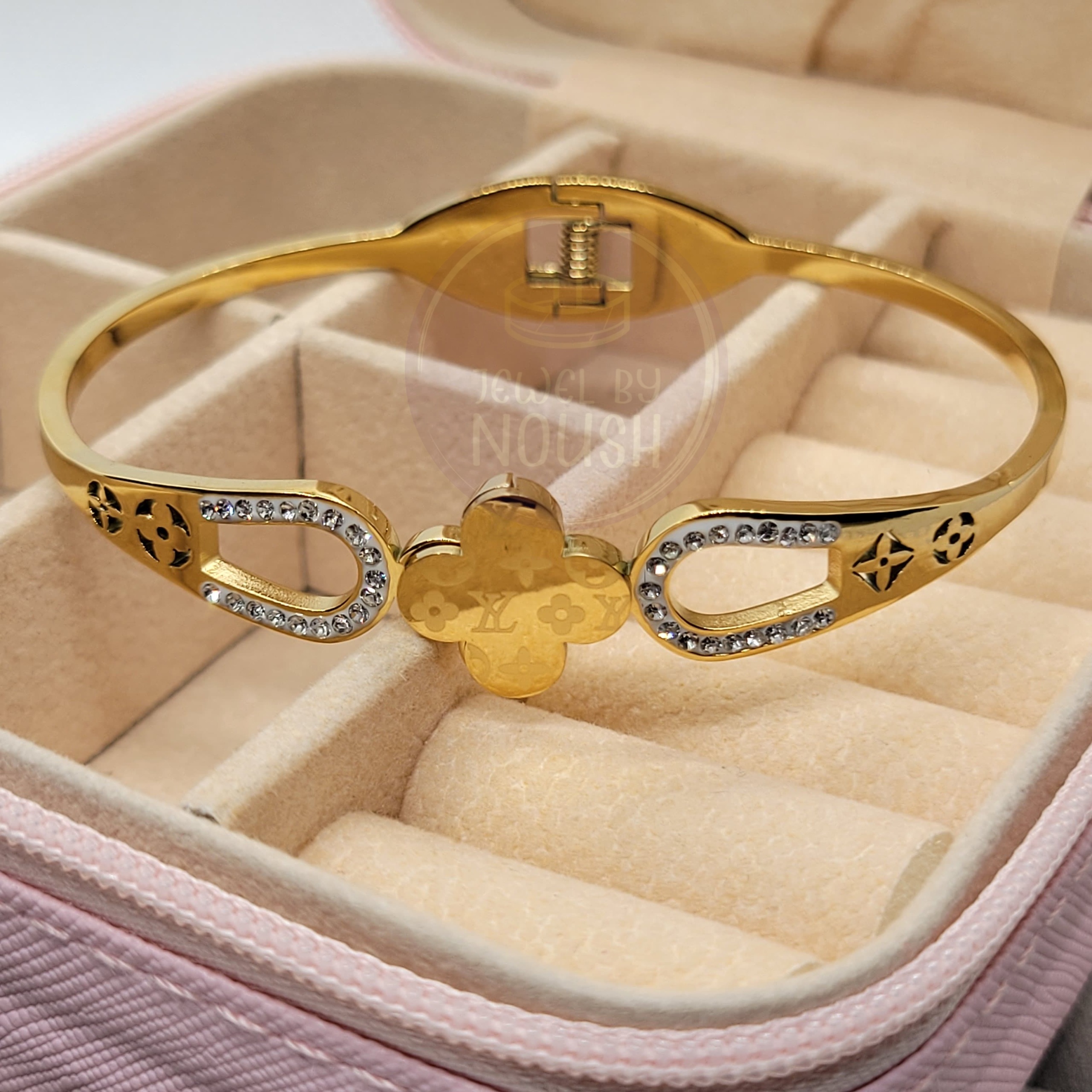 Louis Vuitton-Inspired Gold Bracelet