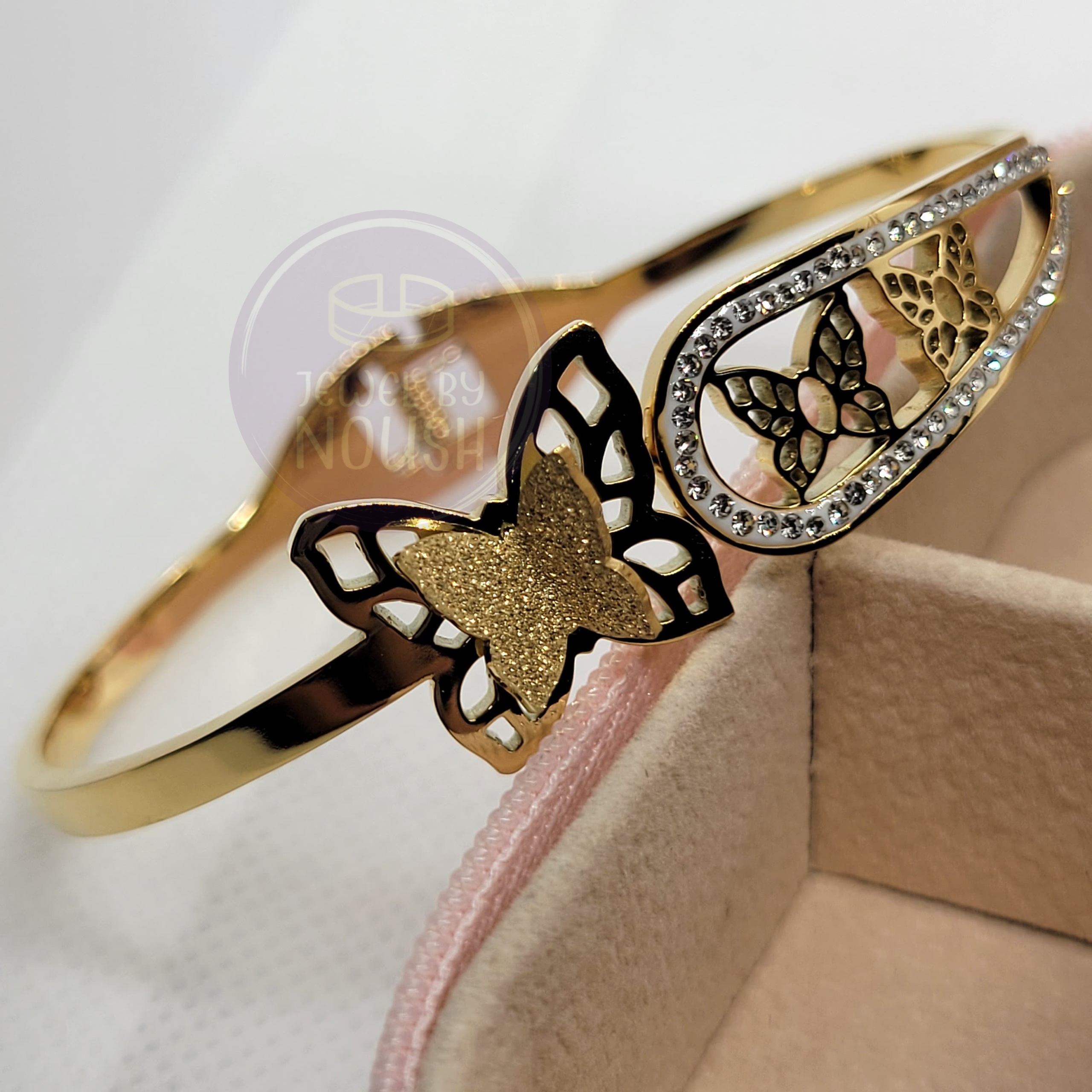 Sparkling Butterfly Gold Bracelet