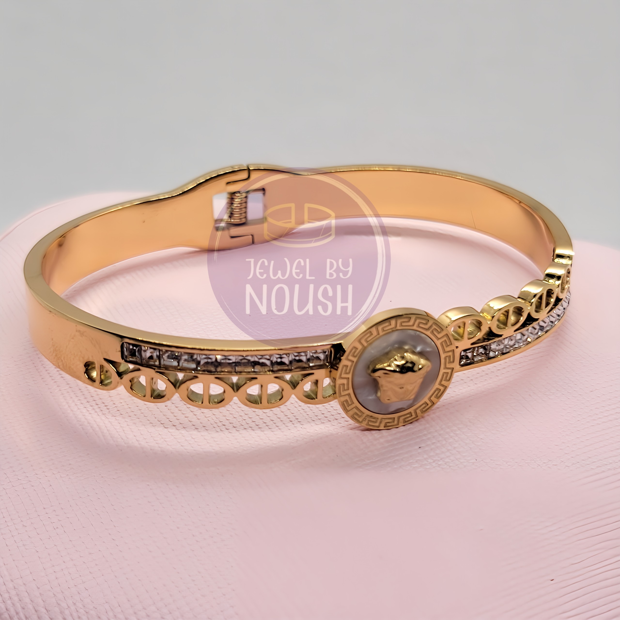 Medusa Charm Golden Bracelet