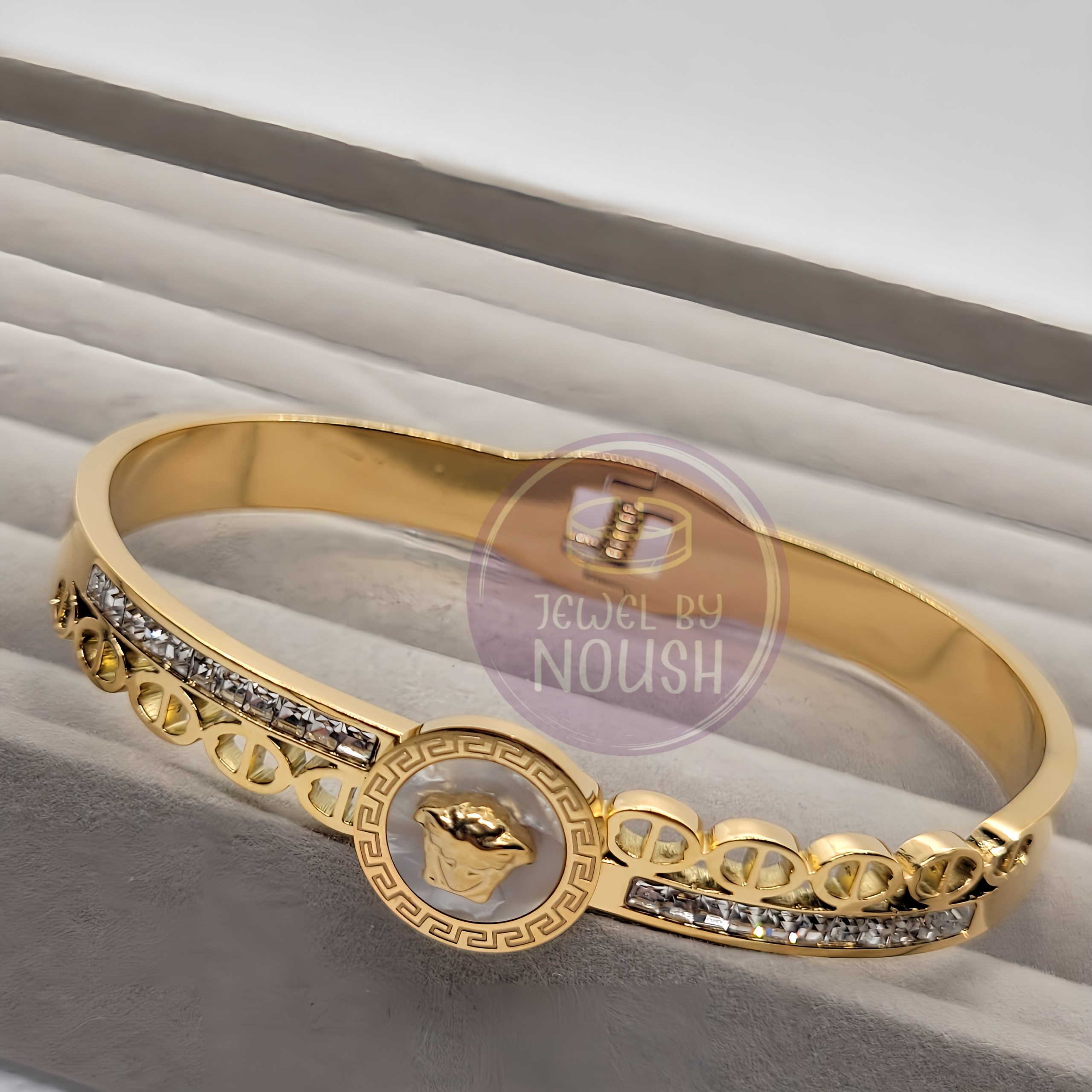 Medusa Charm Golden Bracelet