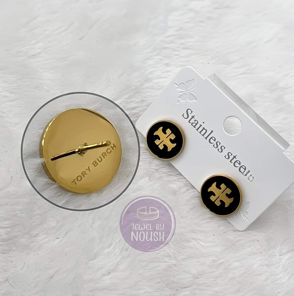 Tory-Inspired Logo Stud Earrings