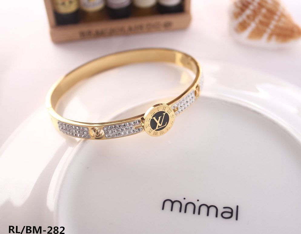 Emblematic Gold-Toned Bracelet Inspired by LV