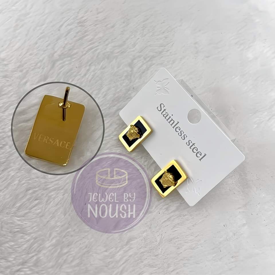 Medusa Face Square Studs