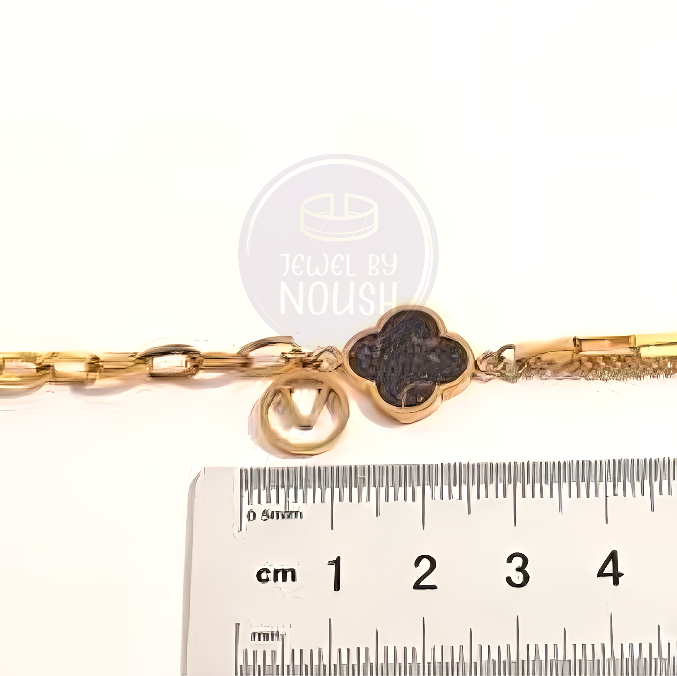 Gold-Tone Chain Link Bracelet with Clover Charm