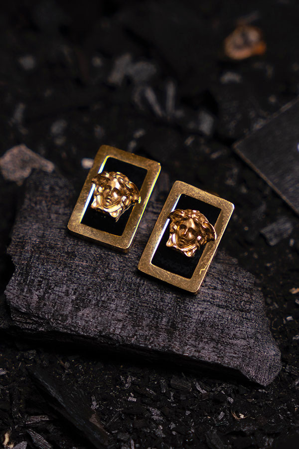 Medusa Face Square Studs