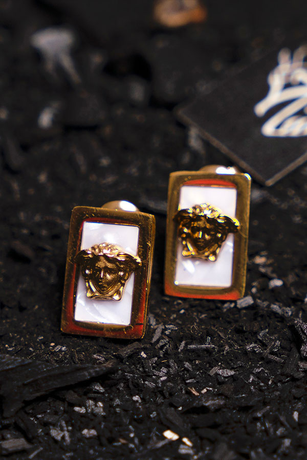 Medusa Face Square Studs