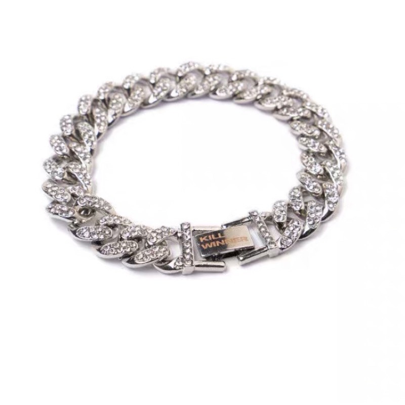 Unisex Chain-Link Bracelet with Stones