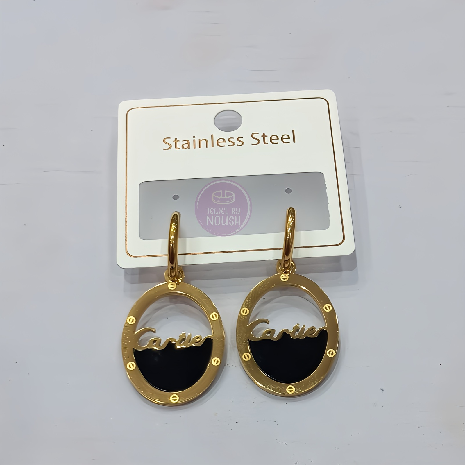 Gold-Tone Oval Elegance Earrings