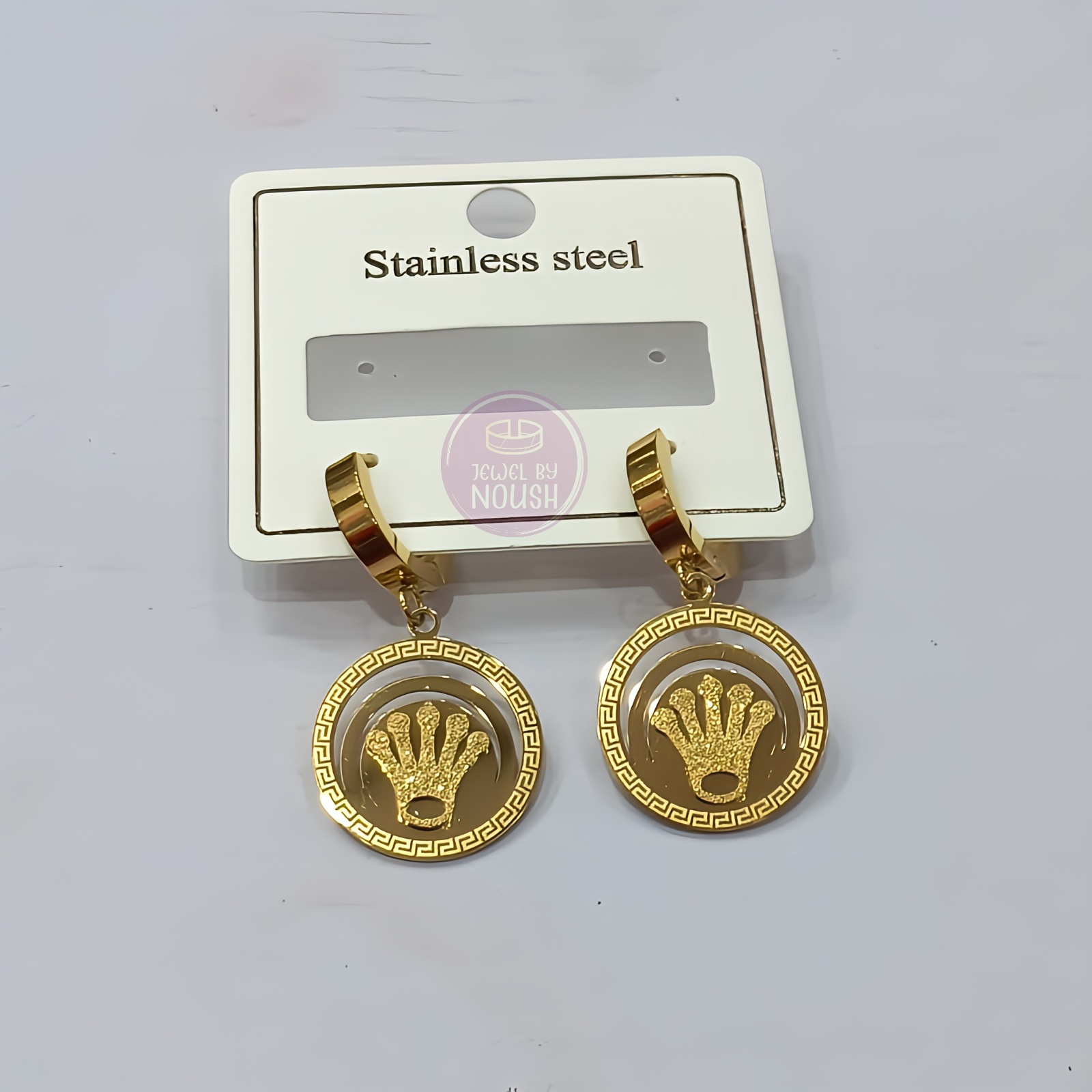 Rolex Logo Gold-Plated Earrings