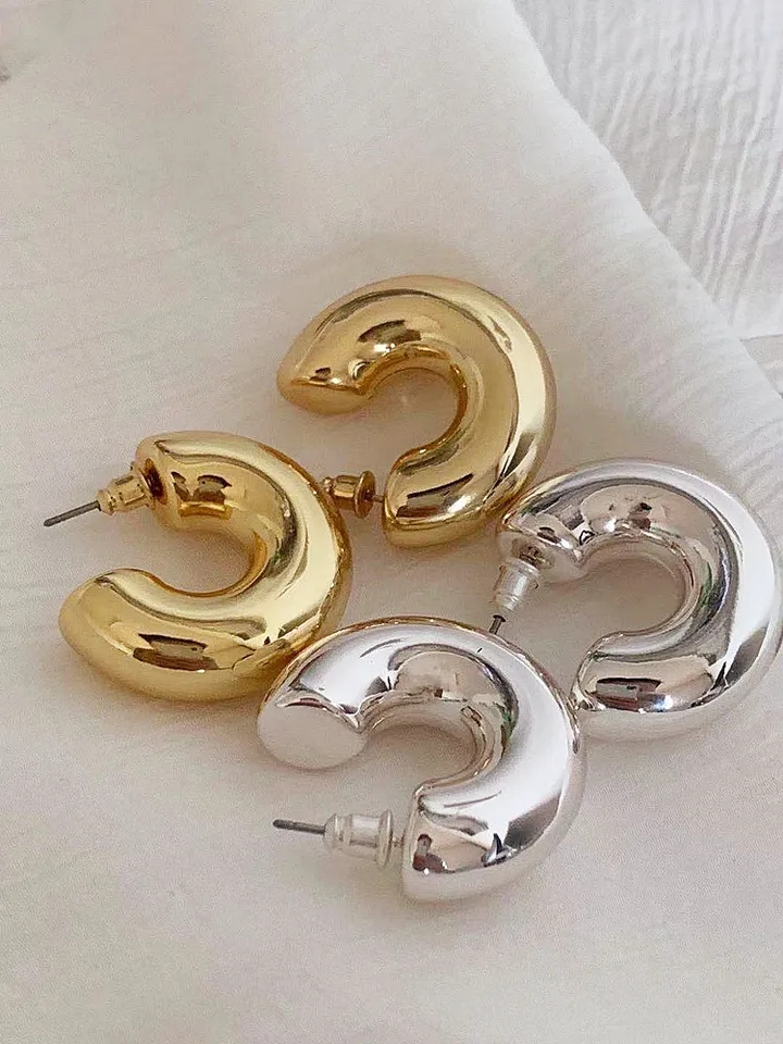 Twisted Metallic Hoop Earrings