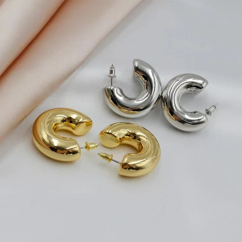 Twisted Metallic Hoop Earrings