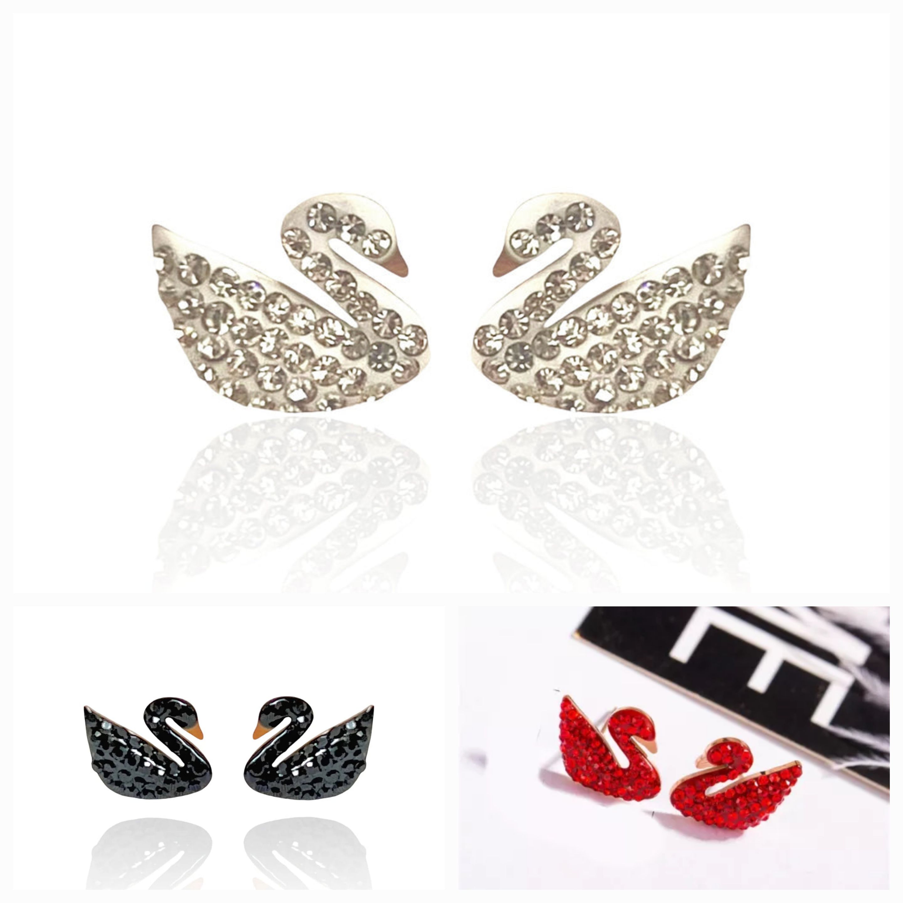 Elegant Swan Duck Stud Earrings