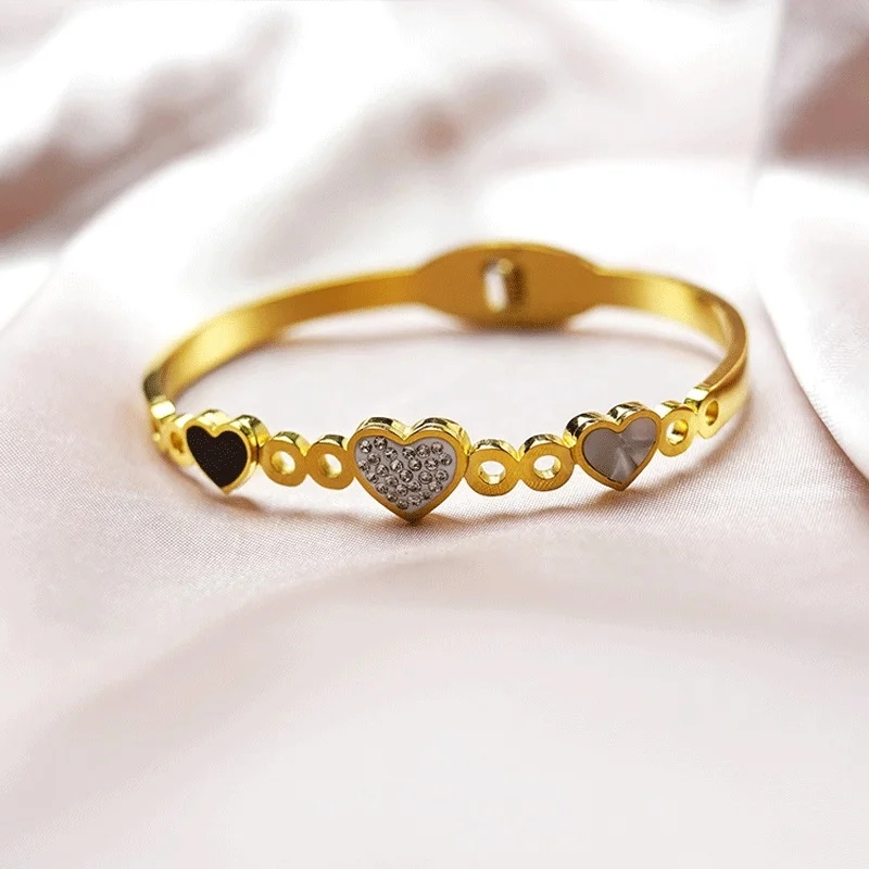 Crystal Heart Charm Bracelet