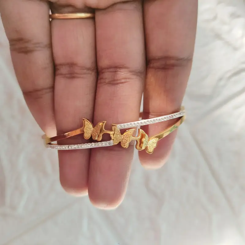 Butterfly-Inspired Stainless Steel Bracelet