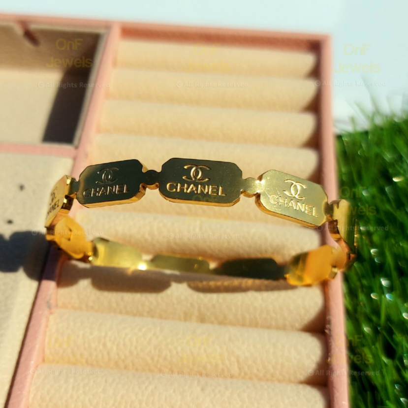 Chanel-Inspired Gold-Plated Bracelet