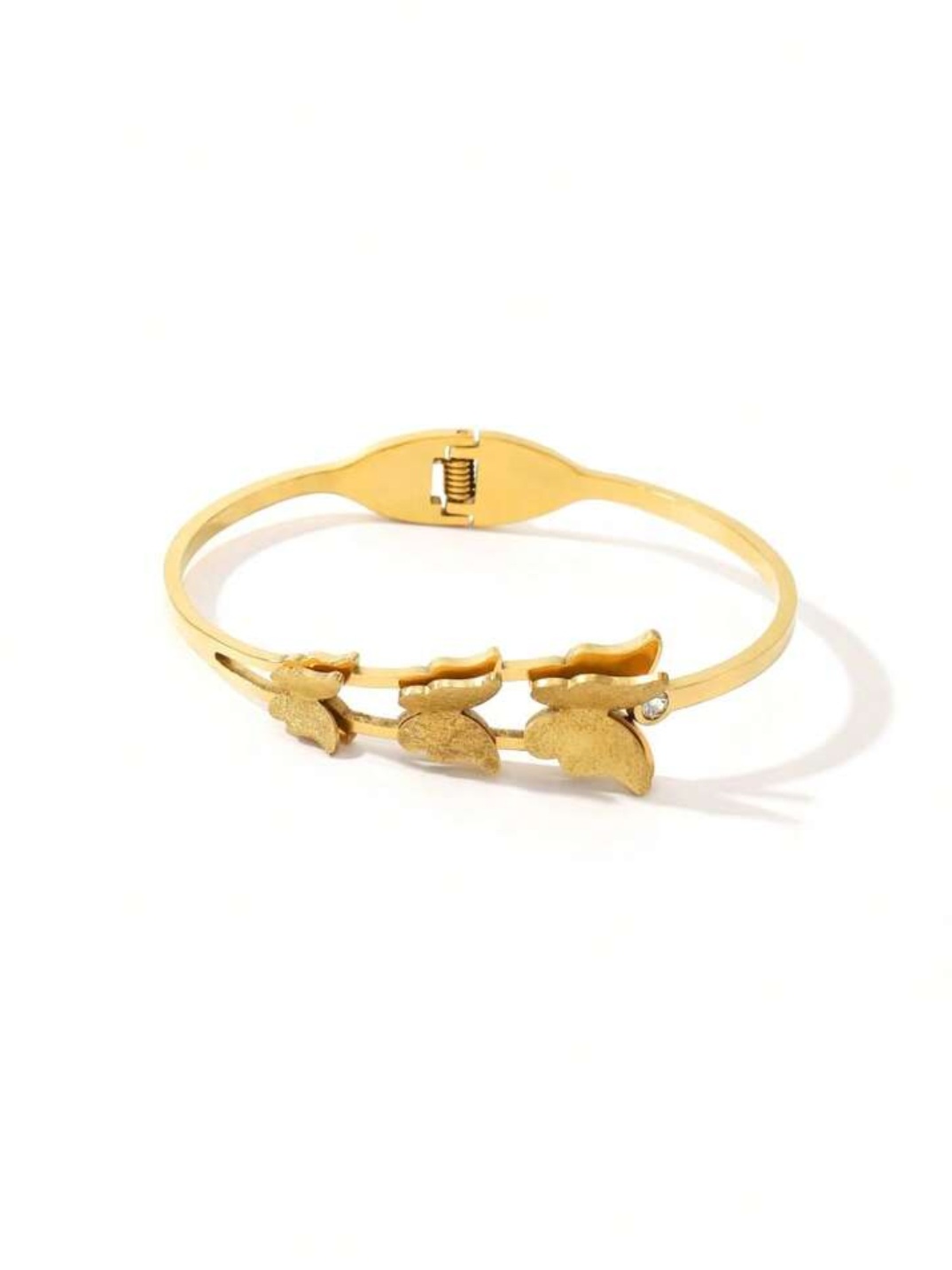 Triple Butterfly Gold-Toned Bracelet