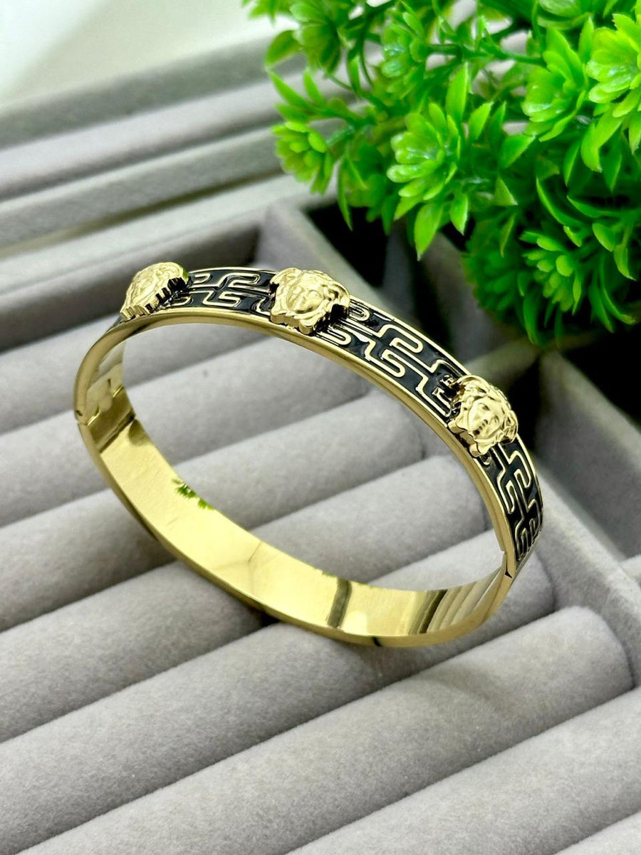 Triple Medusa Gold-Toned Bracelet