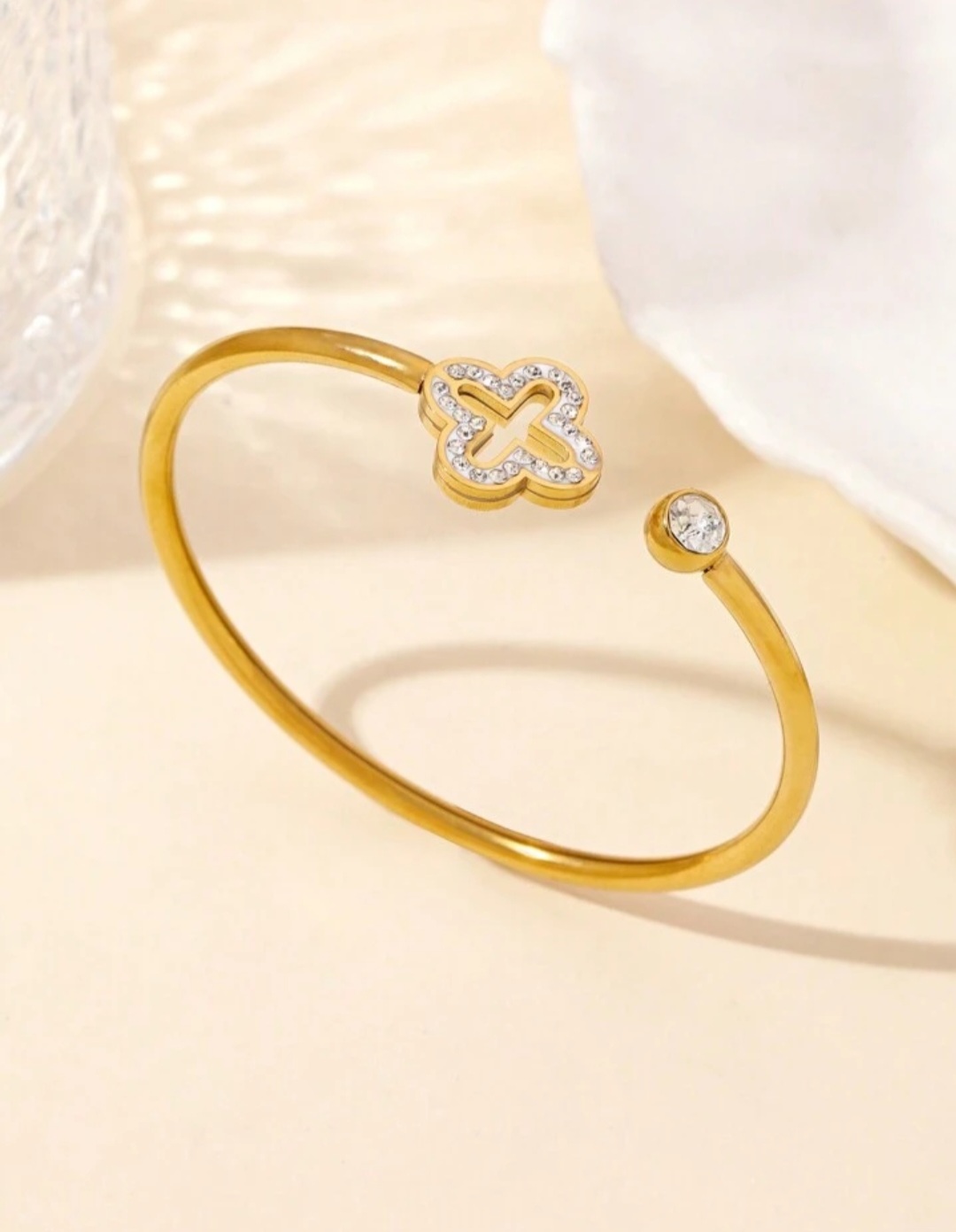 Clover Elegance Gold-Tone Bracelet