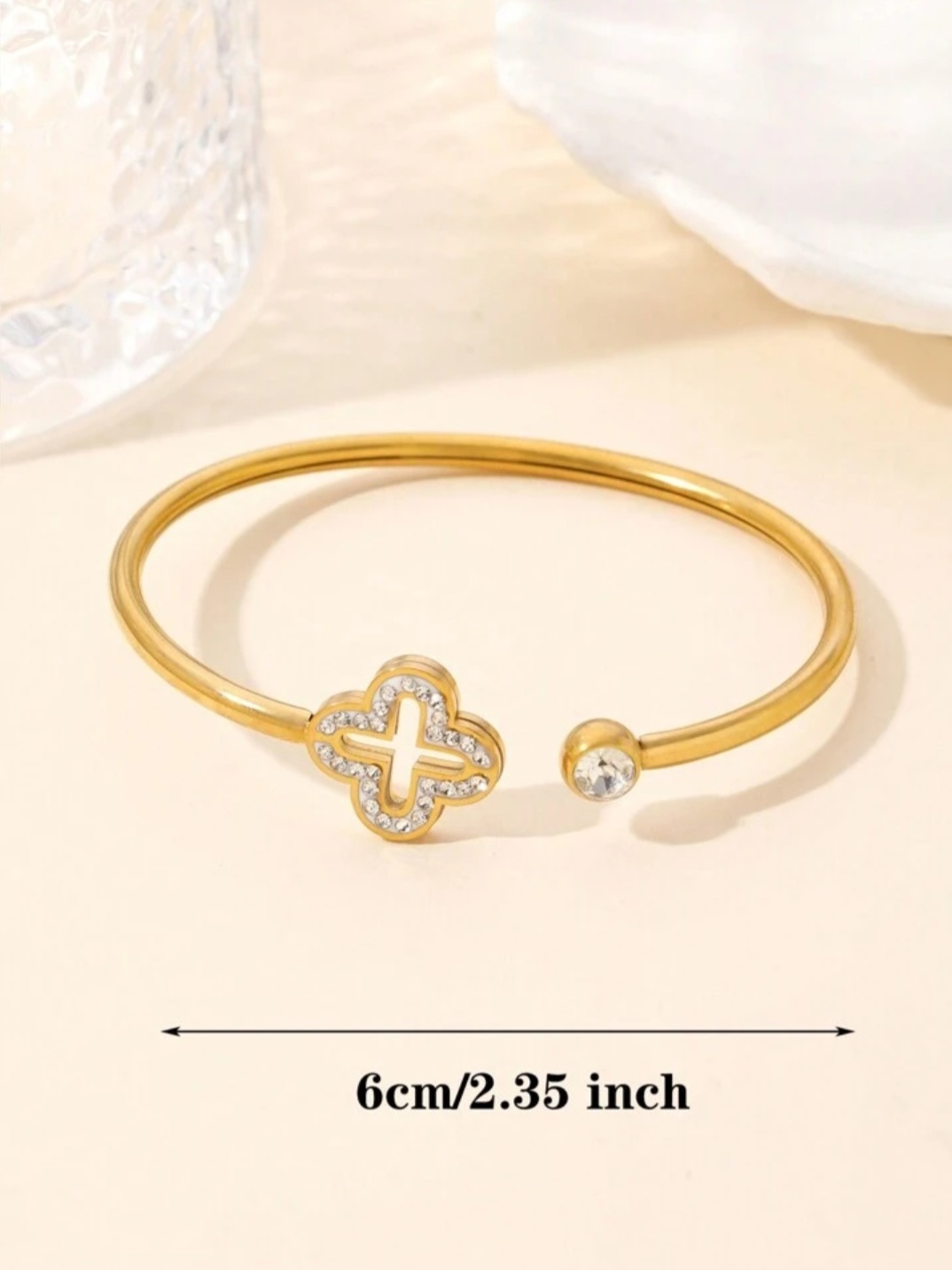 Clover Elegance Gold-Tone Bracelet