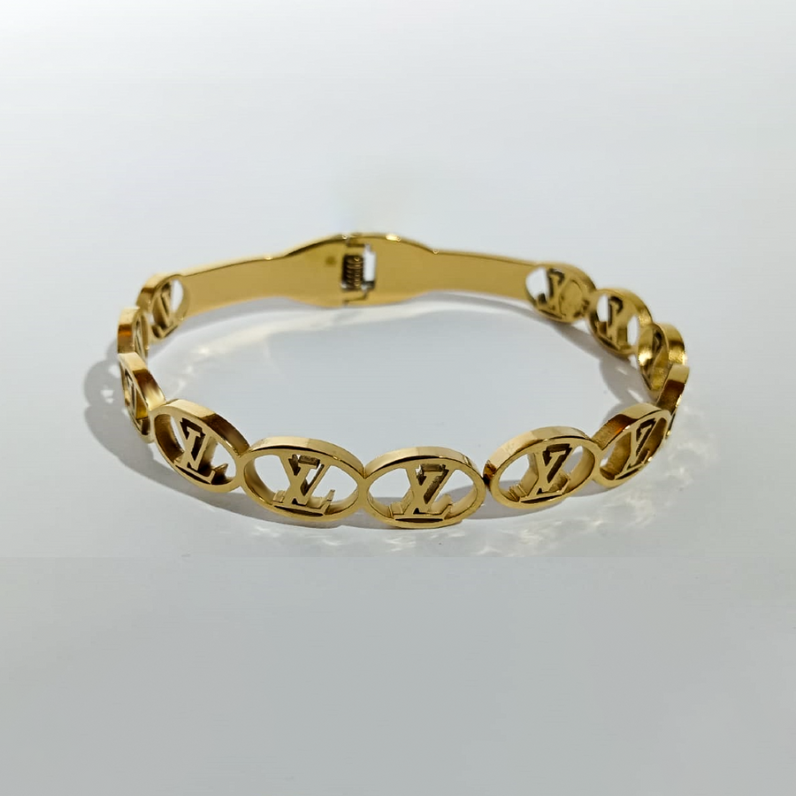 LV Logo Elegance Gold-Tone Bracelet