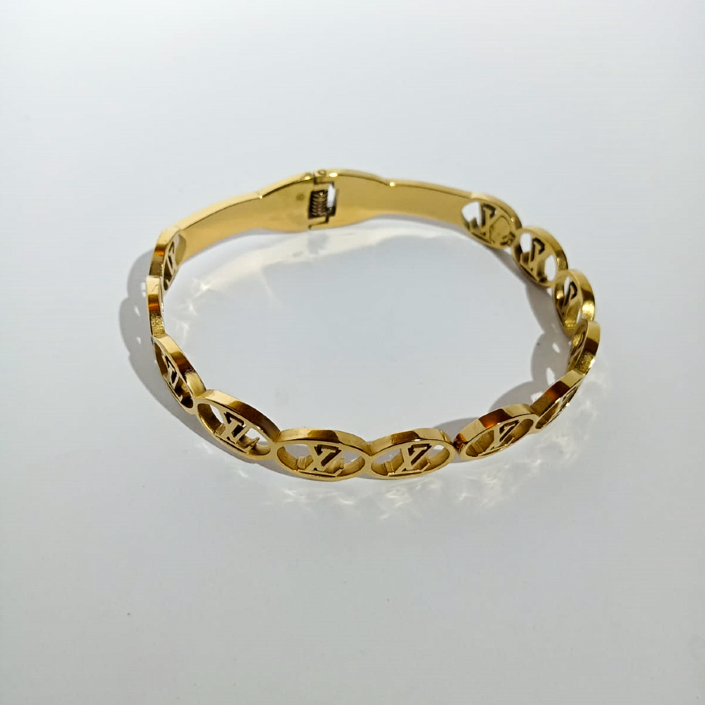 LV Logo Elegance Gold-Tone Bracelet