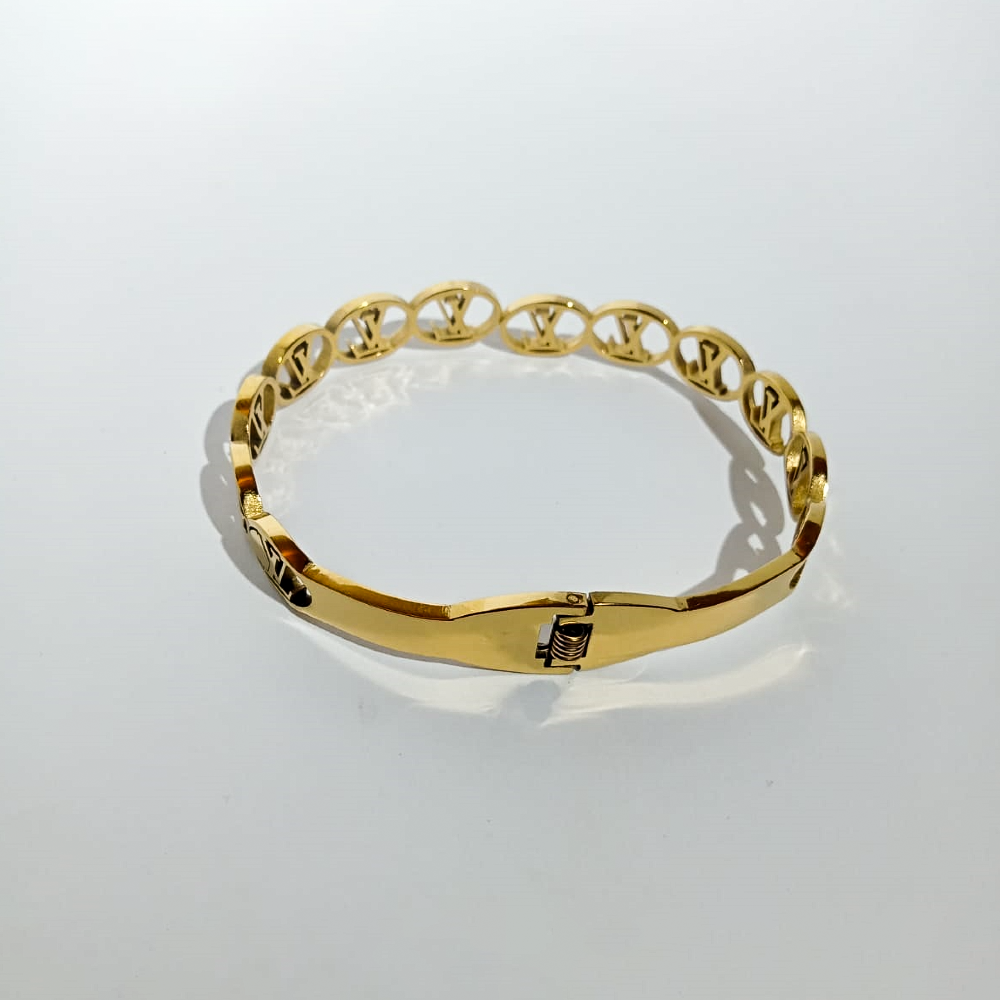 LV Logo Elegance Gold-Tone Bracelet