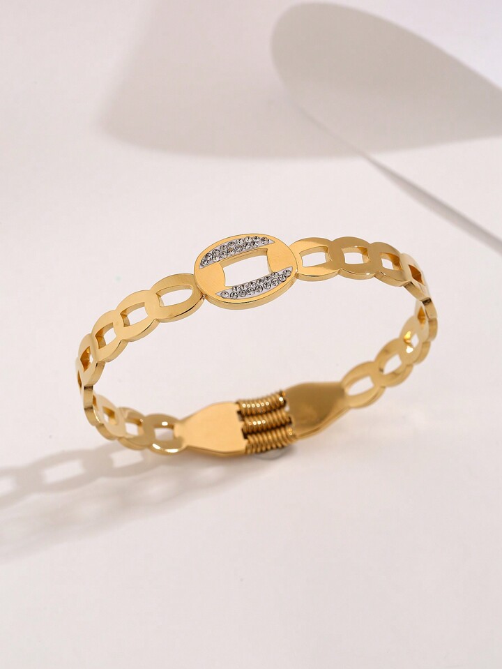 Ornate Gold-Toned Square Bracelet