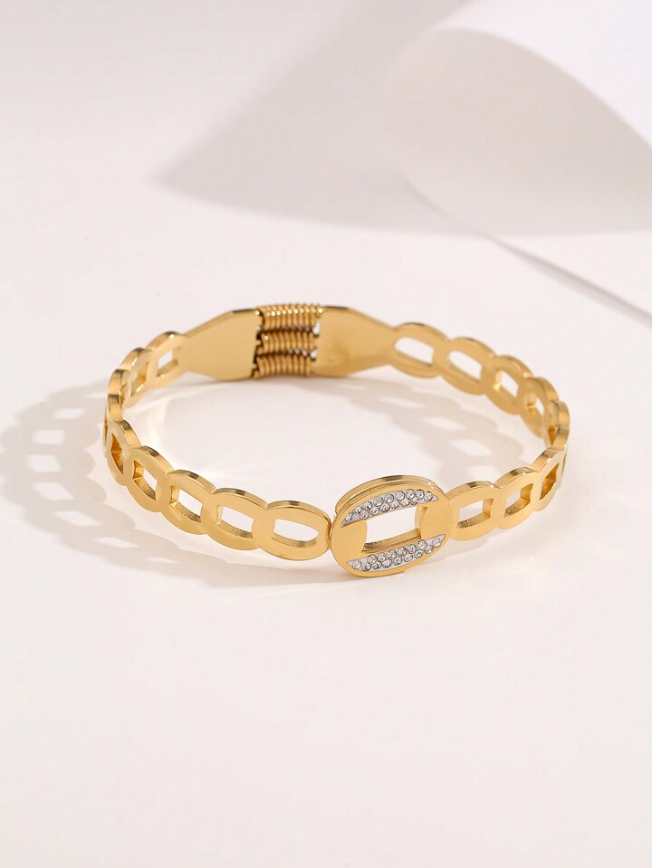 Ornate Gold-Toned Square Bracelet