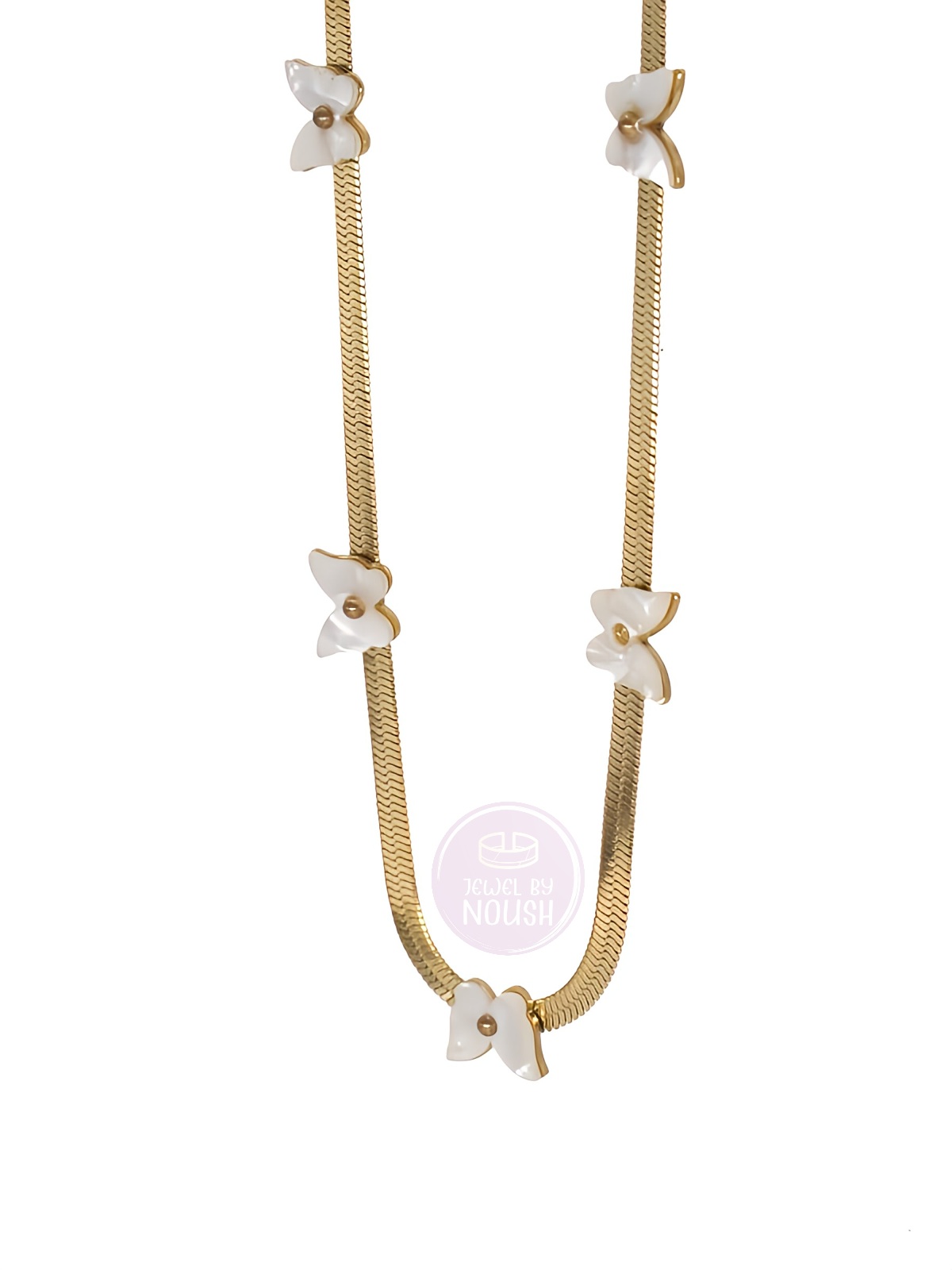 White Butterfly Necklace