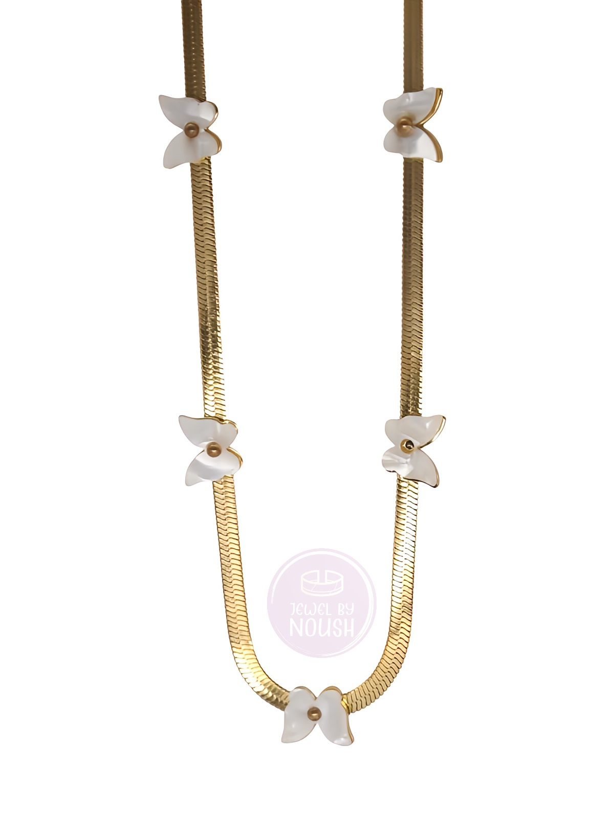 White Butterfly Necklace