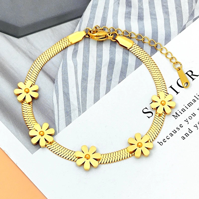 Golden Floral Bracelet