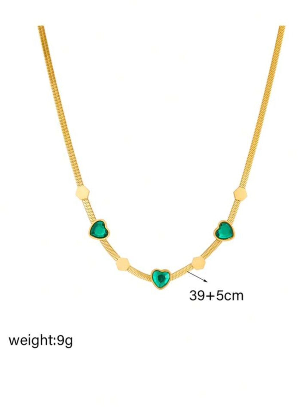 Gold-Tone Heart and Hexagon Necklace