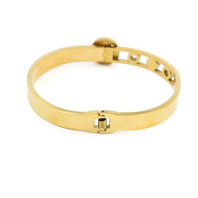 Gold-Tone Bracelet with Black and Crystal Accents