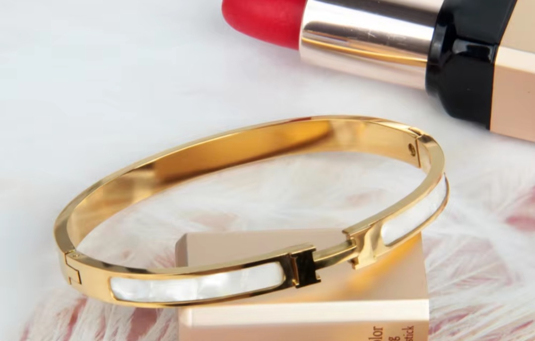 Hermes-Inspired Gold Cuff Bracelet