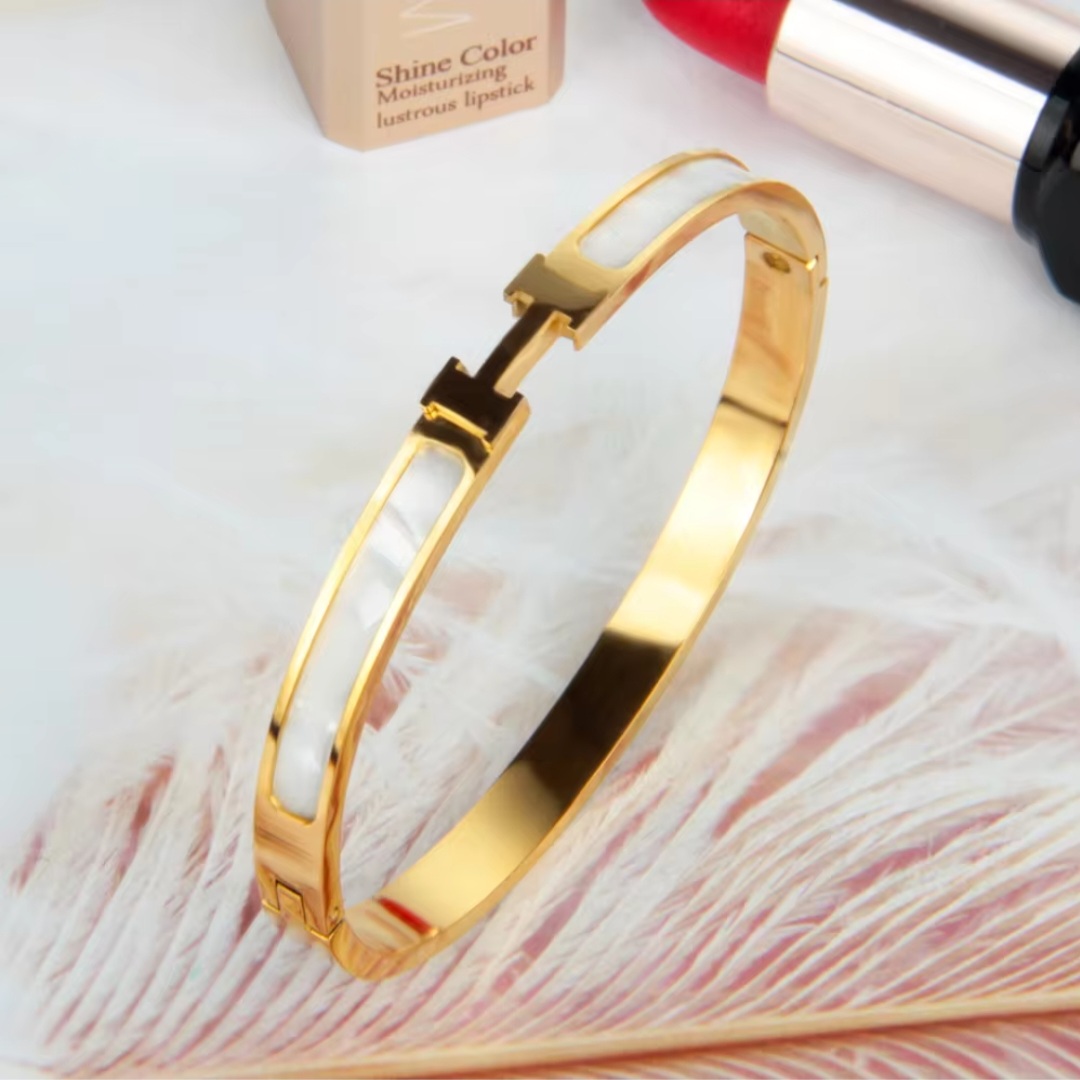 Hermes-Inspired Gold Cuff Bracelet