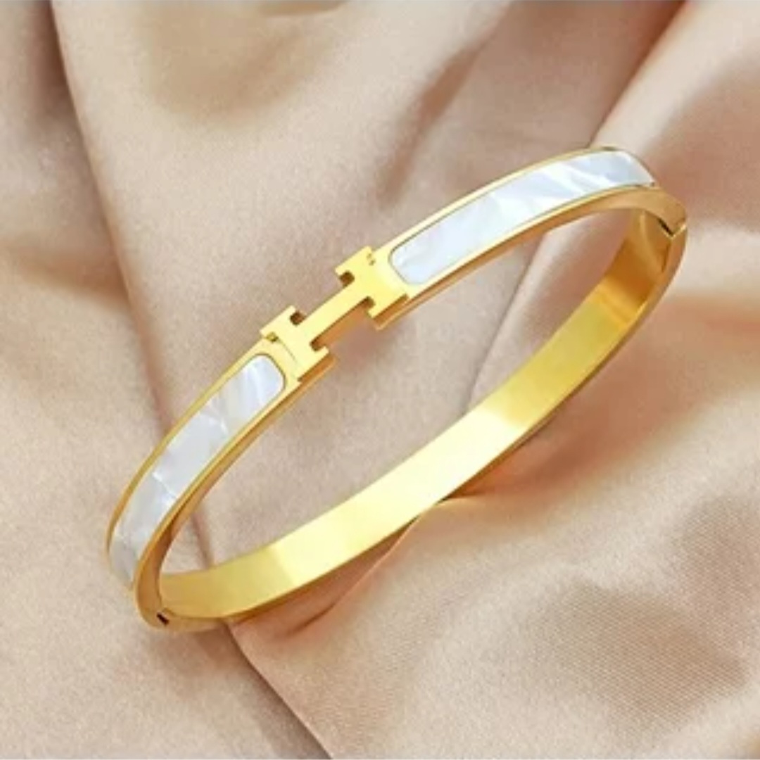 Hermes-Inspired Gold Cuff Bracelet