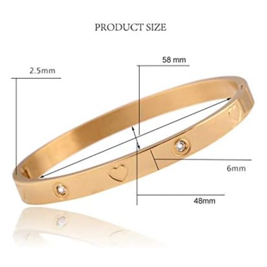 Cartier Inspired Gold Heart Bracelet