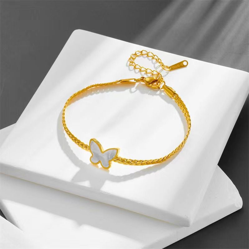 Gold Butterfly Charm Bracelet