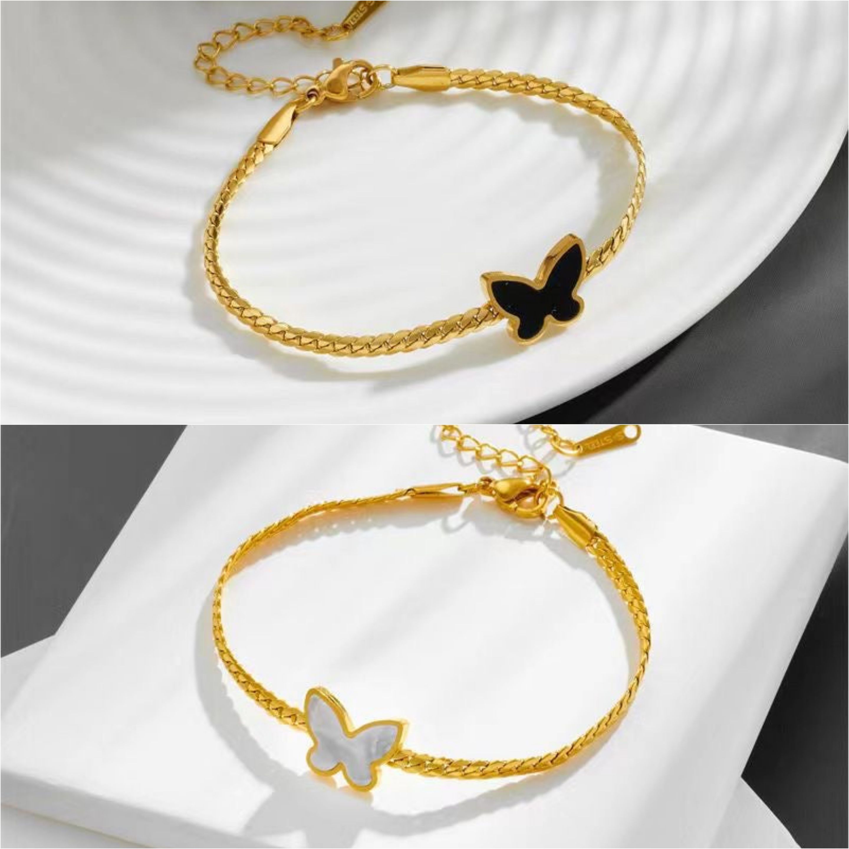 Gold Butterfly Charm Bracelet