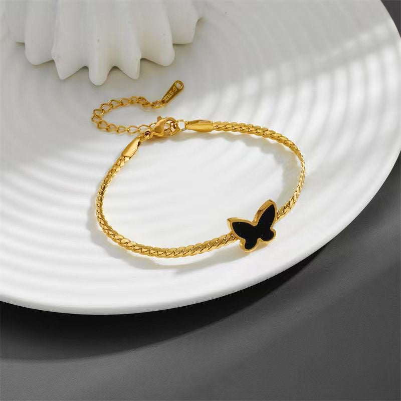 Gold Butterfly Charm Bracelet