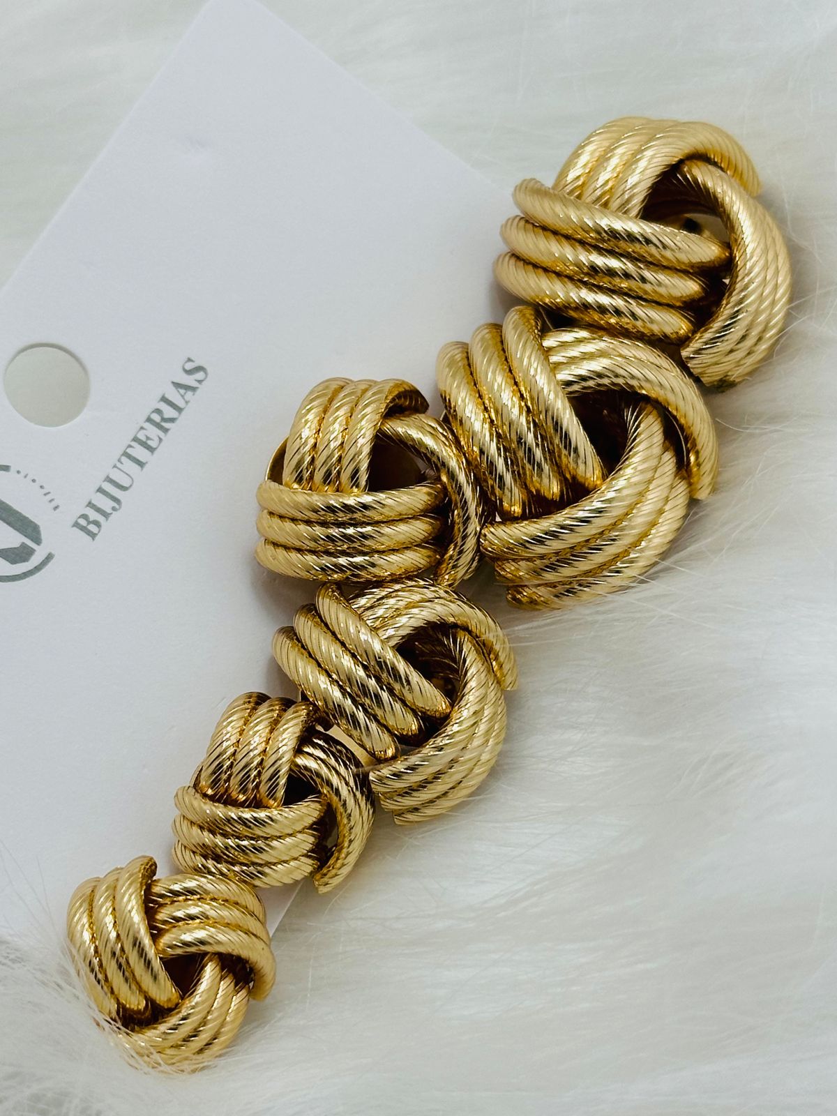 Twisted Rope Gold Stud Earrings Set