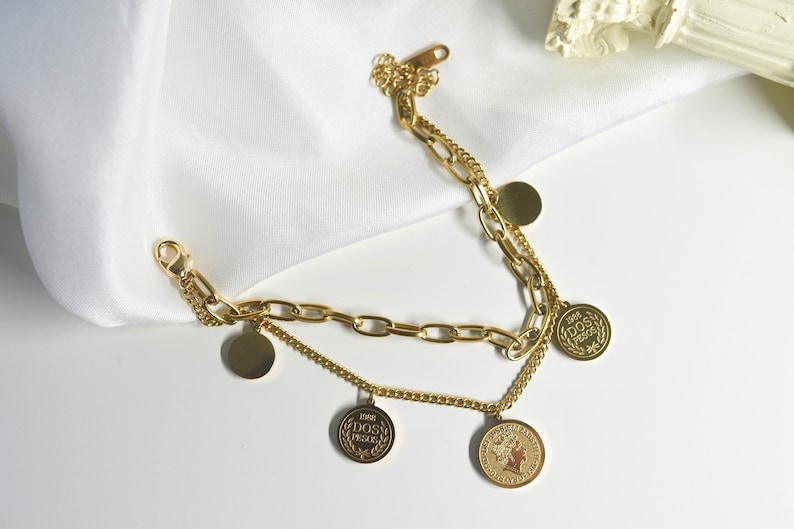 Golden Charm Coins Bracelet