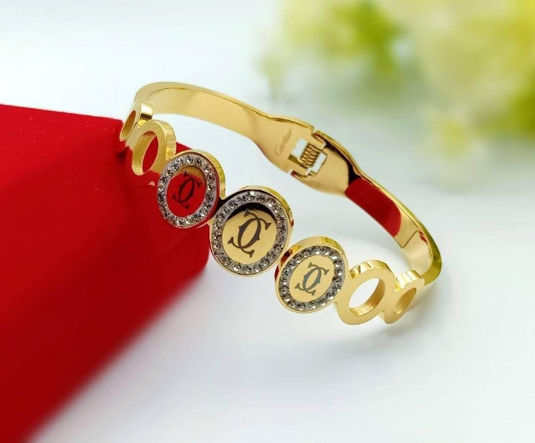 Emblem Enamel Gold-Tone Bracelet
