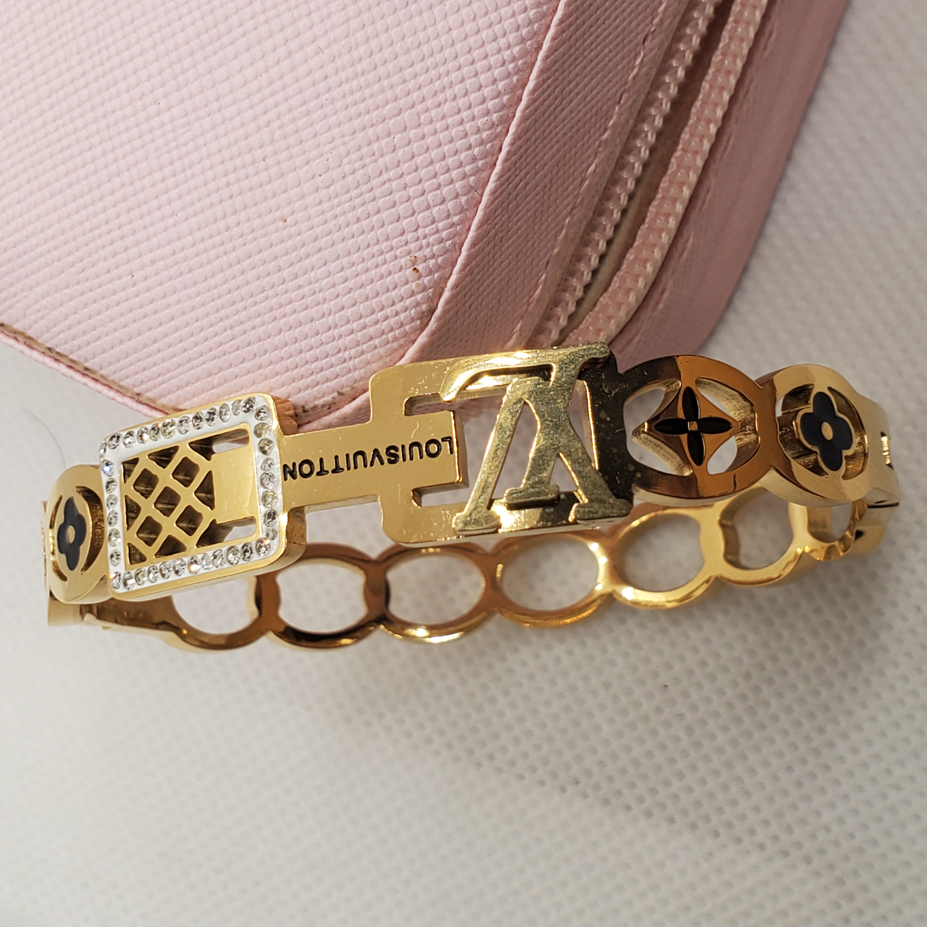 LV-Inspired Gold Bracelet