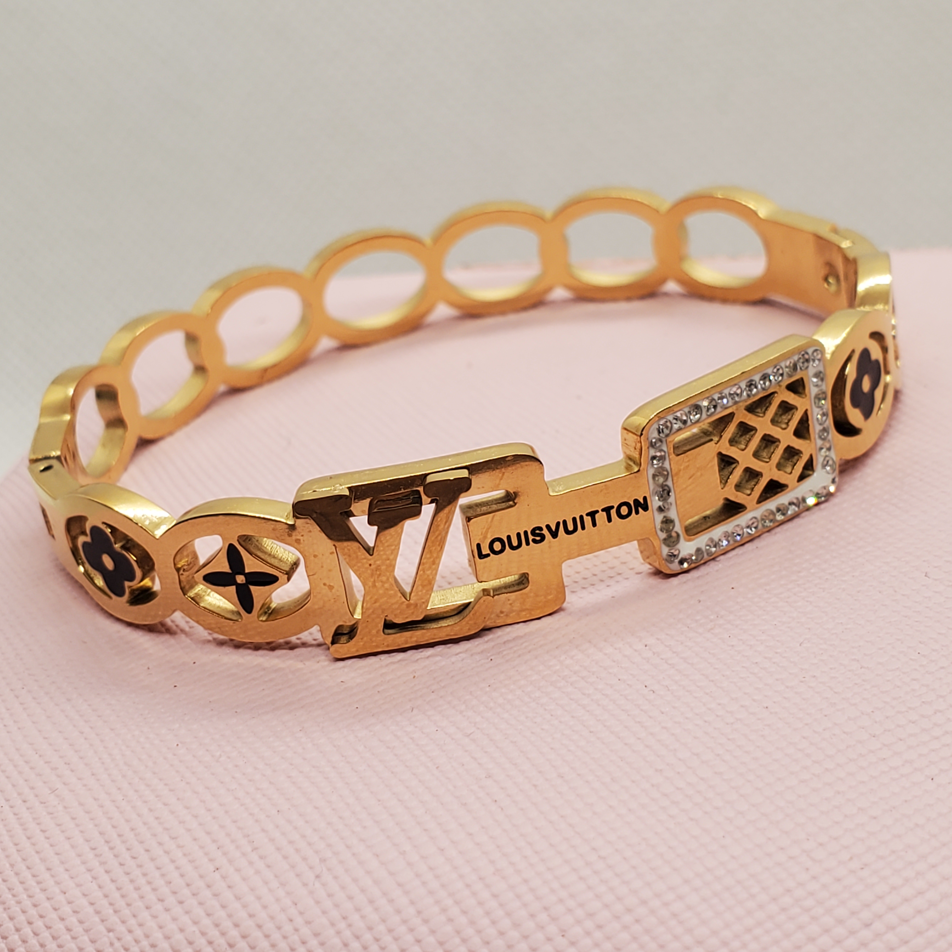 LV-Inspired Gold Bracelet