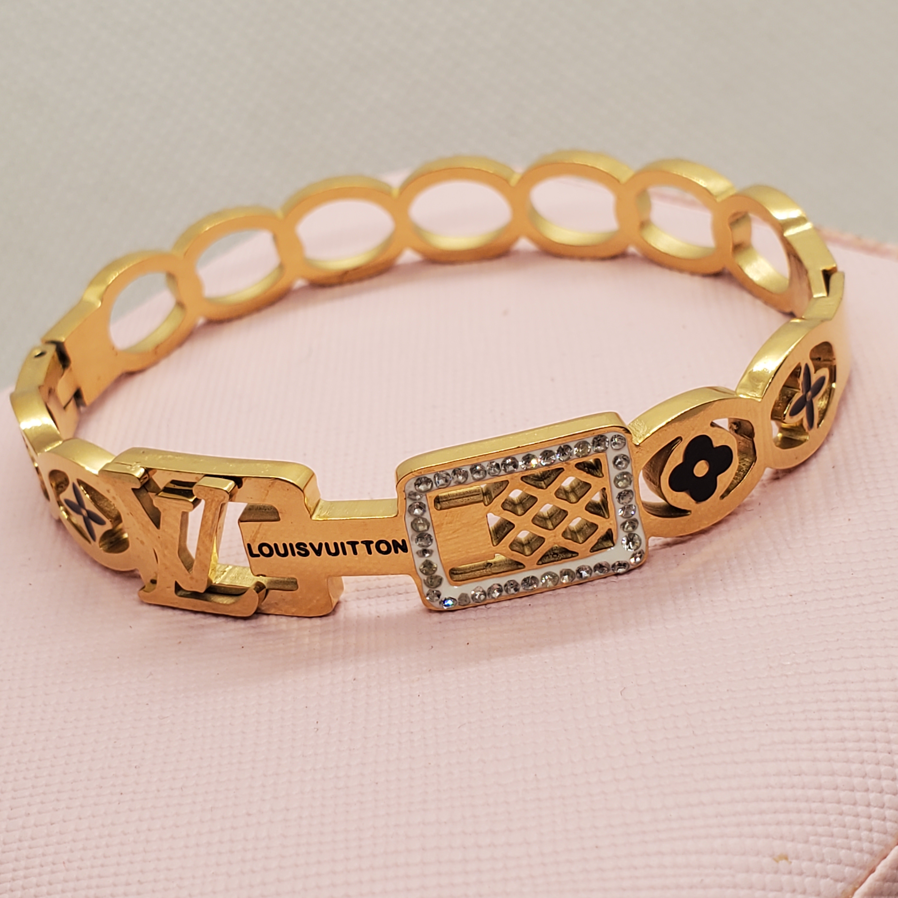 LV-Inspired Gold Bracelet